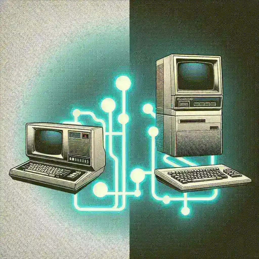 "Kyotronic 85 portable computer showcasing design features that influenced the bestselling TRS-80 Model 100 line, highlighting innovation in early personal computing."