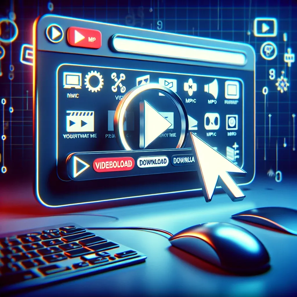 "Person using a YouTube downloader software on a laptop to save videos for offline viewing, illustrating the process of downloading content from YouTube."