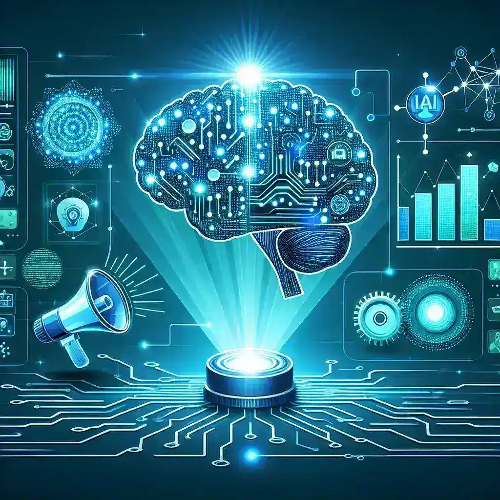 "Infographic showcasing the top AI tools for marketing in 2024, highlighting their features and benefits for revolutionizing digital strategies."