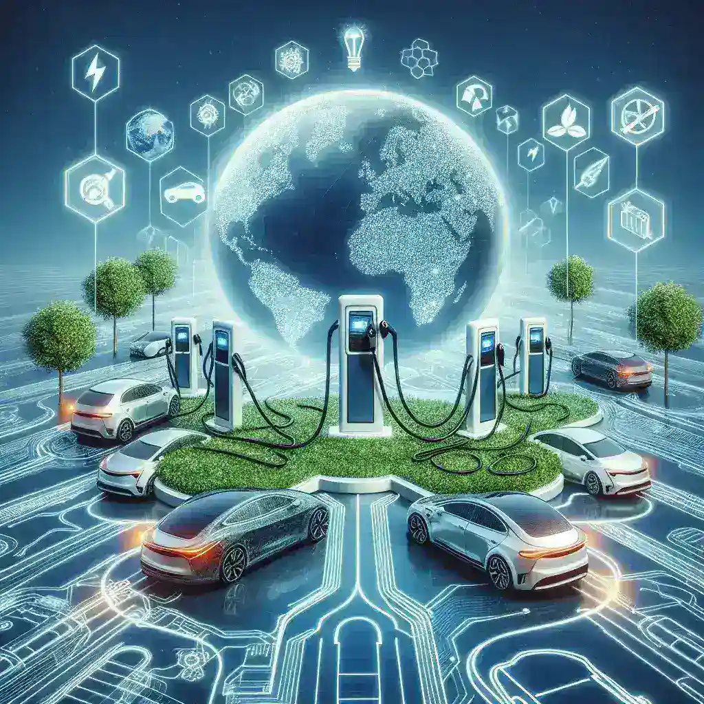 "Close-up of a cutting-edge electric vehicle battery showcasing innovative sustainable and fast-charging chemistries, highlighting advancements in energy storage technology."